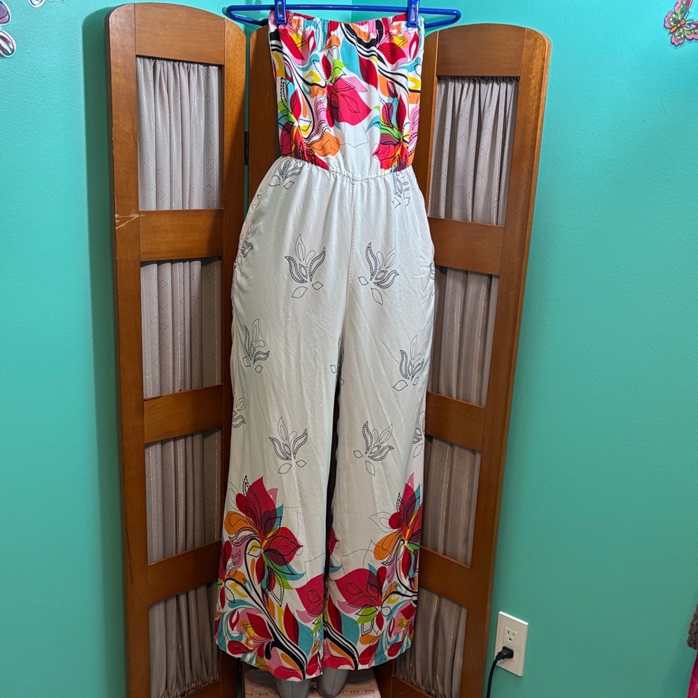 Floral Strapless Jumpsuit